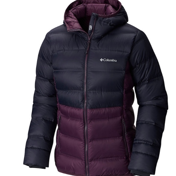 columbia sunrise peak down hooded jacket